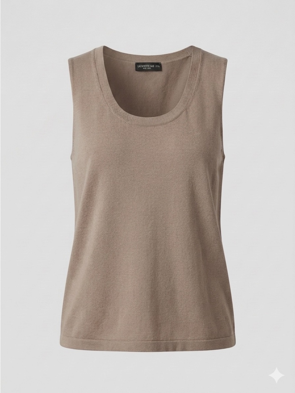 Lafayette 148 New York Taupe Silk Blend Scoop Neck Tank 3779